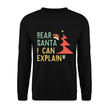 Dear Santa I can explain - Weihnachten - Unisex Pullover - Schwarz - Vorne - Alina (178cm) & Michal (187cm)
