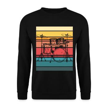 Drums vintage - Unisex Sweatshirt - black - Front - Alina (178cm) & Michal (187cm)