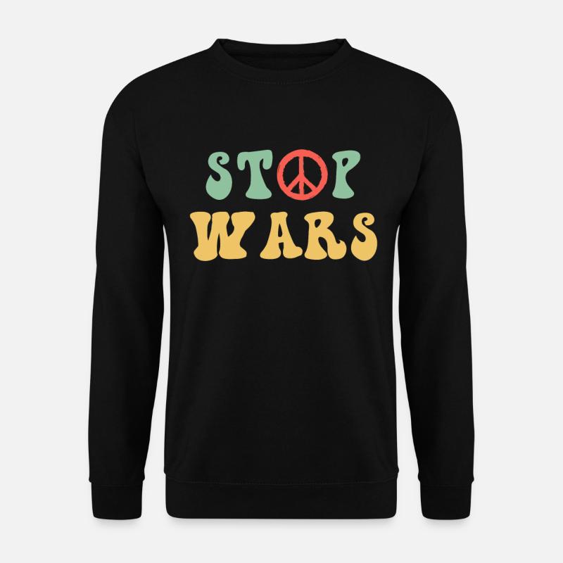 Stop krige - fred, fred tegn - Unisex sweater - sort