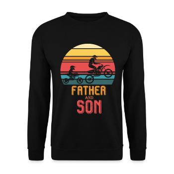 Père et fils - dirt bike - Sweat-shirt Unisexe - noir - Devant - Alina (178cm) & Michal (187cm)