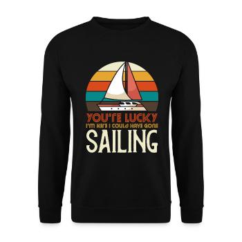 I could have gone sailing - Unisex Sweatshirt - black - Front - Alina (178cm) & Michal (187cm)