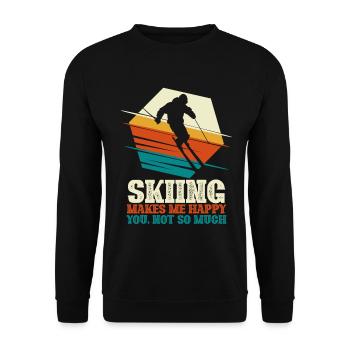 Le ski me rend heureux - skieur ski - Sweat-shirt Unisexe - noir - Devant - Alina (178cm) & Michal (187cm)