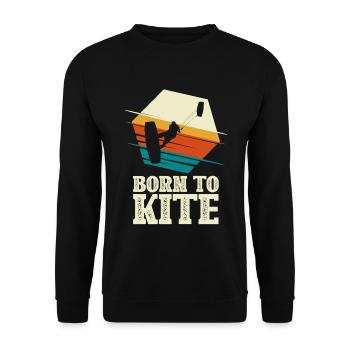 Born to kite - kitesurfer kitesurfing - Unisex Sweatshirt - black - Front - Alina (178cm) & Michal (187cm)