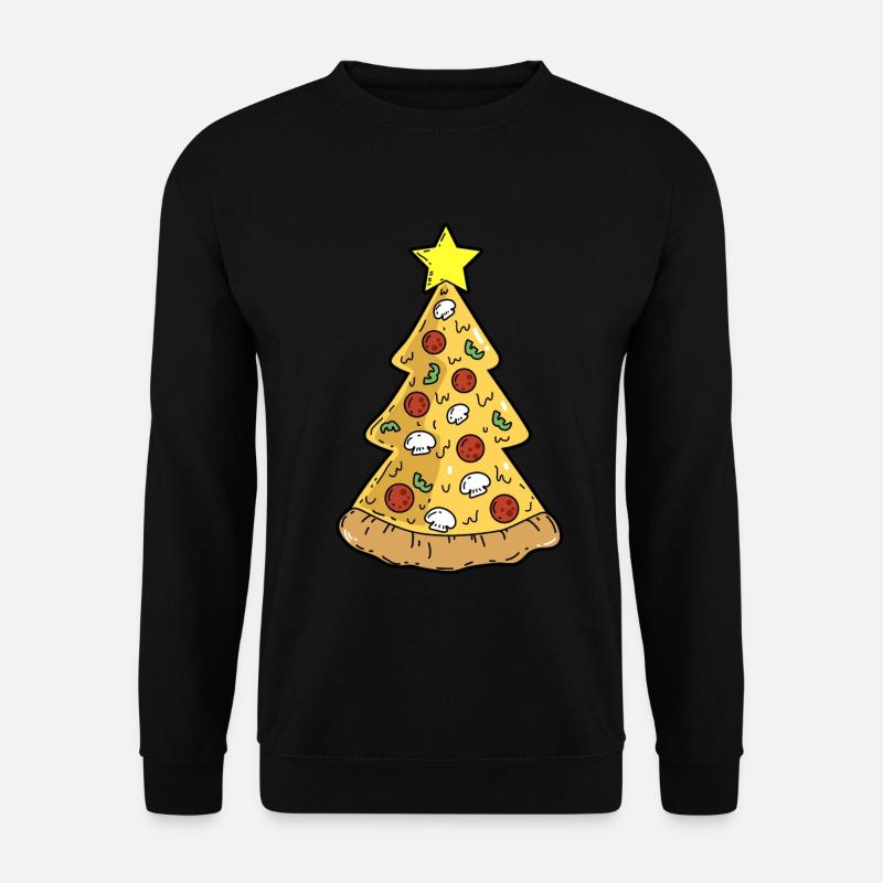 Pizza Christmas Tree Christmas Winter - Unisex Sweatshirt - black