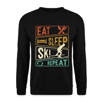 Eat Sleep Ski Repeat - Skieur - Sweat-shirt Unisexe - noir - Devant - Alina (178cm) & Michal (187cm)