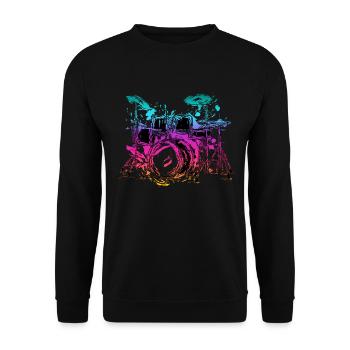 Drums drummer colorful - Unisex Sweatshirt - black - Front - Alina (178cm) & Michal (187cm)