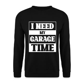 J'ai besoin de mon temps de garage - Voiture de mécanicien - Sweat-shirt Unisexe - noir - Devant - Alina (178cm) & Michal (187cm)