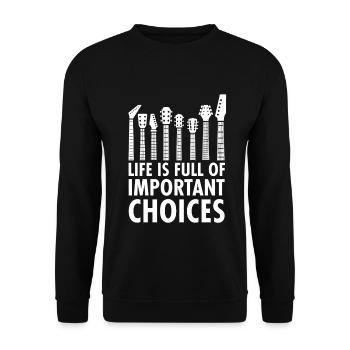 Guitar bass guitar guitarist bass player - Unisex Sweatshirt - black - Front - Alina (178cm) & Michal (187cm)