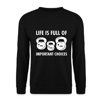 Kettlebell Gym Fitness Workout Barbell - Sweat-shirt Unisexe - noir - Devant - Alina (178cm) & Michal (187cm)