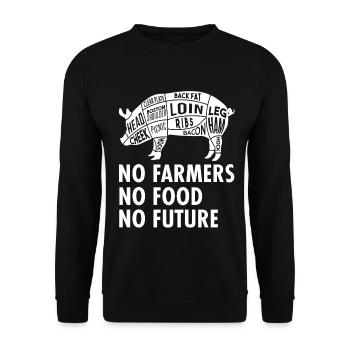 No Farmers No Food No Future - Farmer - Unisex Sweatshirt - black - Front - Alina (178cm) & Michal (187cm)