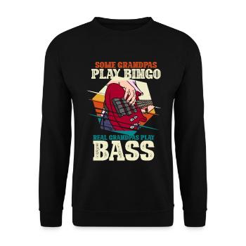 Real Grandpas Play Bass guitariste grand-père - Sweat-shirt Unisexe - noir - Devant - Alina (178cm) & Michal (187cm)