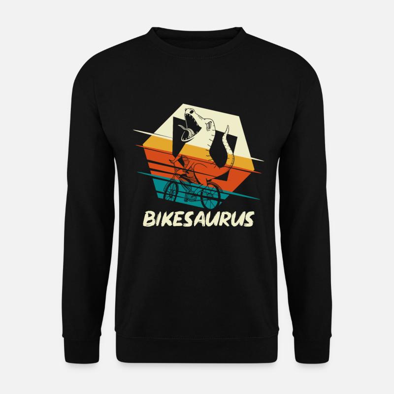 Bikesaurus T-Rex Dinosaurier Radfahrer - Unisex Pullover - Schwarz