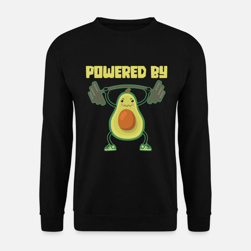 Powered By Avocado - Gym Training Workout Vegan - Unisex Pullover - Schwarz