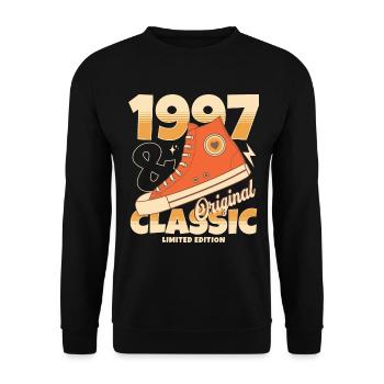 Original Retro Sneakers 1997 25 Years Anniversary - Unisex Sweatshirt - black - Front - Alina (178cm) & Michal (187cm)