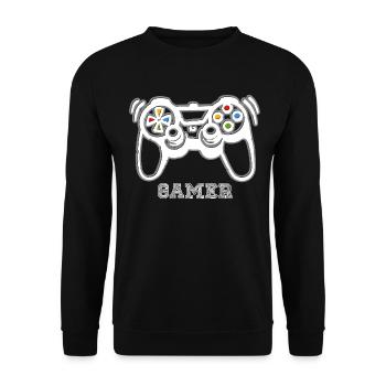Gamer game console - Unisex Sweatshirt - black - Front - Alina (178cm) & Michal (187cm)