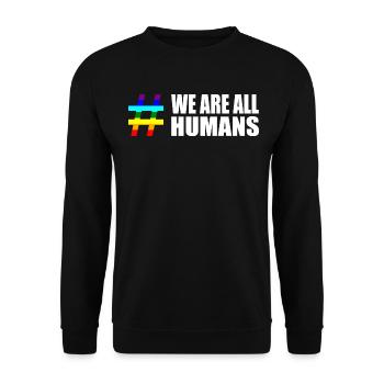 Human Rights Diversity Proverbs Proverbs Rainbow - Unisex Sweatshirt - black - Front - Alina (178cm) & Michal (187cm)