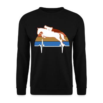 cheval islandais, cheval sauvage, cheval de dressa - Sweat-shirt Unisexe - noir - Devant - Alina (178cm) & Michal (187cm)