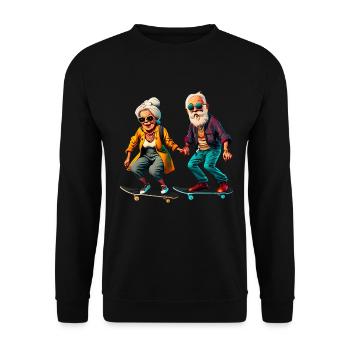 Cool vieux couple skater hipster - Sweat-shirt Unisexe - noir - Devant - Alina (178cm) & Michal (187cm)