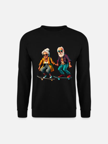 Cool gammelt par skater hipster - Unisex sweater - sort