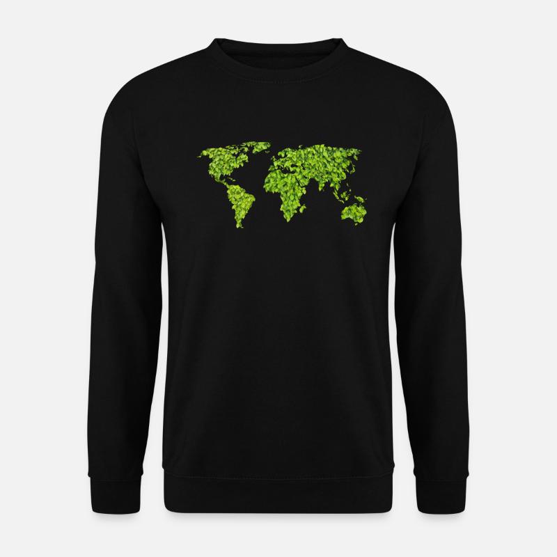 Green World Map - Unisex Sweatshirt - black