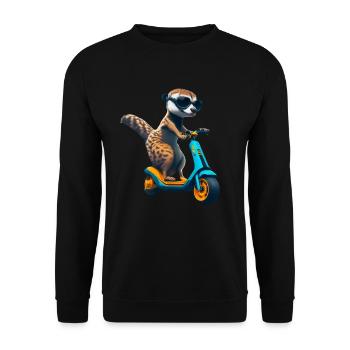 Escooting Meerkat Escooter Scooter électrique - Sweat-shirt Unisexe - noir - Devant - Alina (178cm) & Michal (187cm)