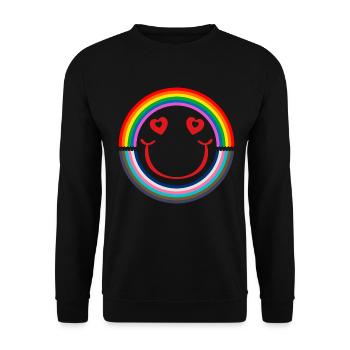 Love is Smile LGBT Shirt - Zelebriere die Vielfalt - Unisex Pullover - Schwarz - Vorne - Alina (178cm) & Michal (187cm)