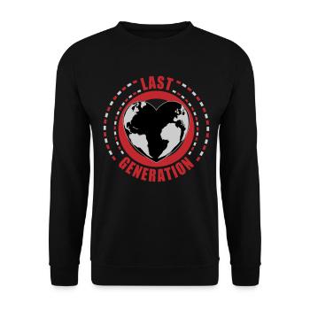 Letzte Generation | Farben änderbar - Unisex Pullover - Schwarz - Vorne - Alina (178cm) & Michal (187cm)