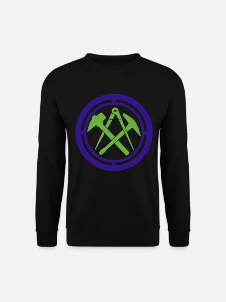 Dachdecker Zunft Logo Wappen | Farben änderbar - Unisex Pullover - Schwarz