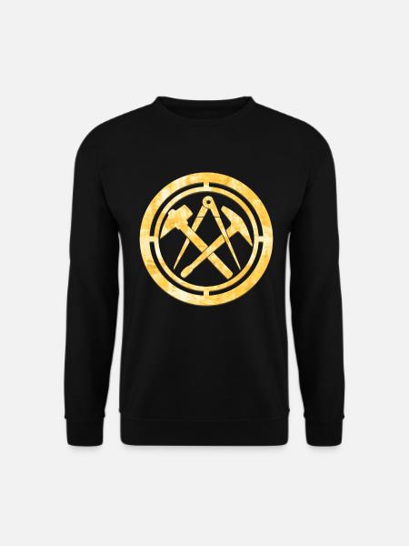 Dachdecker Zunft Logo Wappen Gold - Unisex Pullover - Schwarz
