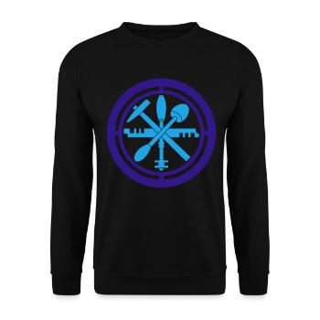 Glaser Zunft Logo Wappen | Farben änderbar - Unisex Pullover - Schwarz - Vorne - Alina (178cm) & Michal (187cm)
