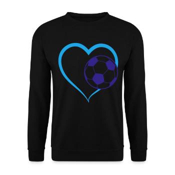 Fussball Herz Liebe | Farben änderbar - Unisex Pullover - Schwarz - Vorne - Alina (178cm) & Michal (187cm)