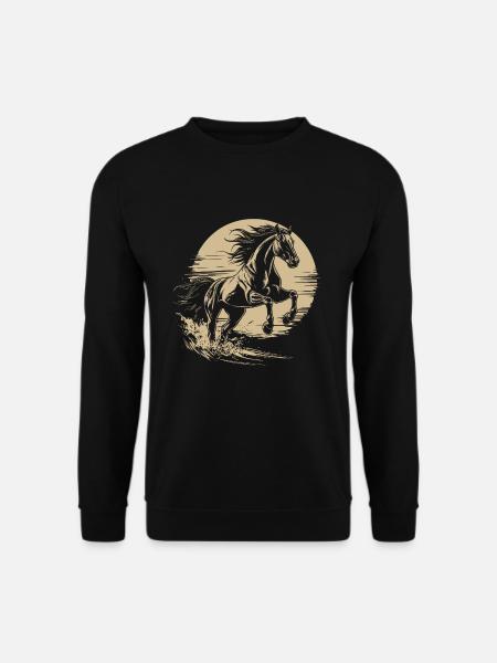 Gallopierendes Pferd Silhouette Vintage - Unisex Pullover - Schwarz