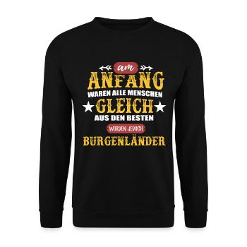 BURGENLÄNDER - DIE BESTEN - Unisex Pullover - Schwarz - Vorne - Alina (178cm) & Michal (187cm)