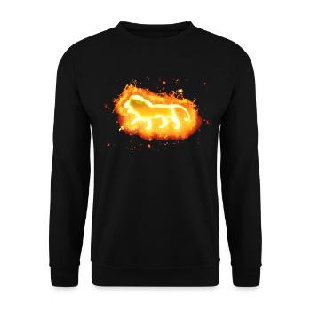 King of the jungle lion burning - Unisex Sweatshirt - black - Front - Alina (178cm) & Michal (187cm)