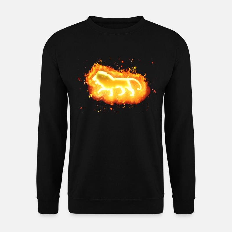 König des dschungels Löwe brennend - Unisex Pullover - Schwarz