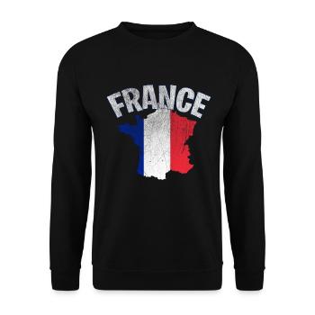 Frankreich France Flagge - Unisex Pullover - Schwarz - Vorne - Alina (178cm) & Michal (187cm)