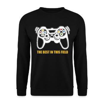 Game Console Gamer - Unisex Sweatshirt - black - Front - Alina (178cm) & Michal (187cm)