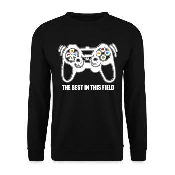 Game Console Gamer - Unisex Sweatshirt - black - Front - Alina (178cm) & Michal (187cm)