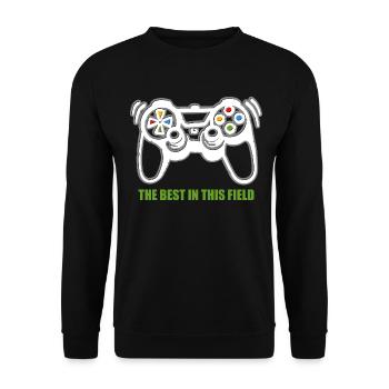 Game Console Gamer - Unisex Sweatshirt - black - Front - Alina (178cm) & Michal (187cm)