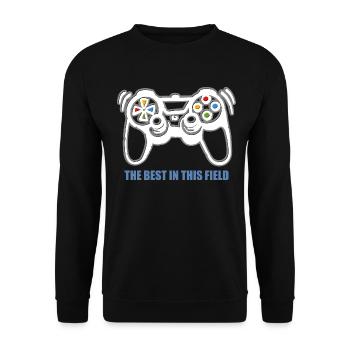 Game Console Gamer - Unisex Sweatshirt - black - Front - Alina (178cm) & Michal (187cm)