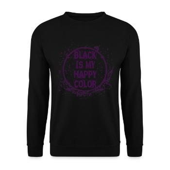 Happy color Schwarz Glücksfarbe Gothic Goth Emo - Unisex Pullover - Schwarz - Vorne - Alina (178cm) & Michal (187cm)
