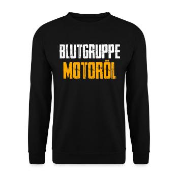 Blutgruppe Motoröl - Unisex Pullover - Schwarz - Vorne - Alina (178cm) & Michal (187cm)