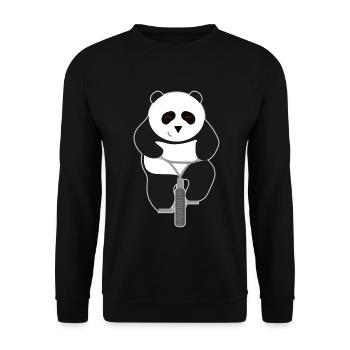 Panda monte un cadeau de vélo - Sweat-shirt Unisexe - noir - Devant - Alina (178cm) & Michal (187cm)