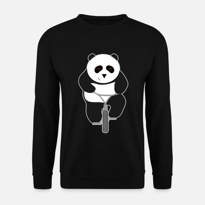Panda fährt Fahrrad Geschenk - Unisex Pullover - Schwarz