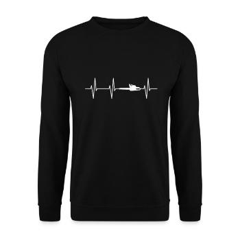 Chainsaw lumberjack wood tree forest - Unisex Sweatshirt - black - Front - Alina (178cm) & Michal (187cm)