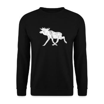 Elch - Unisex Pullover - Schwarz - Vorne - Alina (178cm) & Michal (187cm)