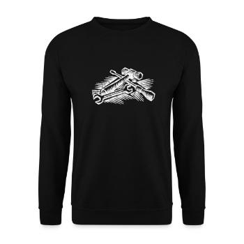Atelier artisanal outillage - Sweat-shirt Unisexe - noir - Devant - Alina (178cm) & Michal (187cm)