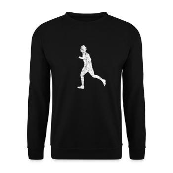Joggen Rennen Laufen Marathon - Unisex Pullover - Schwarz - Vorne - Alina (178cm) & Michal (187cm)