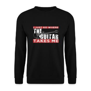 Play guitar gift guitar - Unisex Sweatshirt - black - Front - Alina (178cm) & Michal (187cm)
