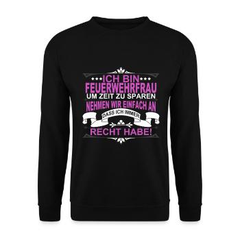 Idée cadeau femme pompier - Sweat-shirt Unisexe - noir - Devant - Alina (178cm) & Michal (187cm)